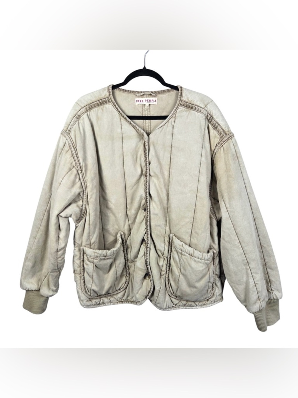 Free People We The Free Mixed Signals Liner Jacket  Size L 💕